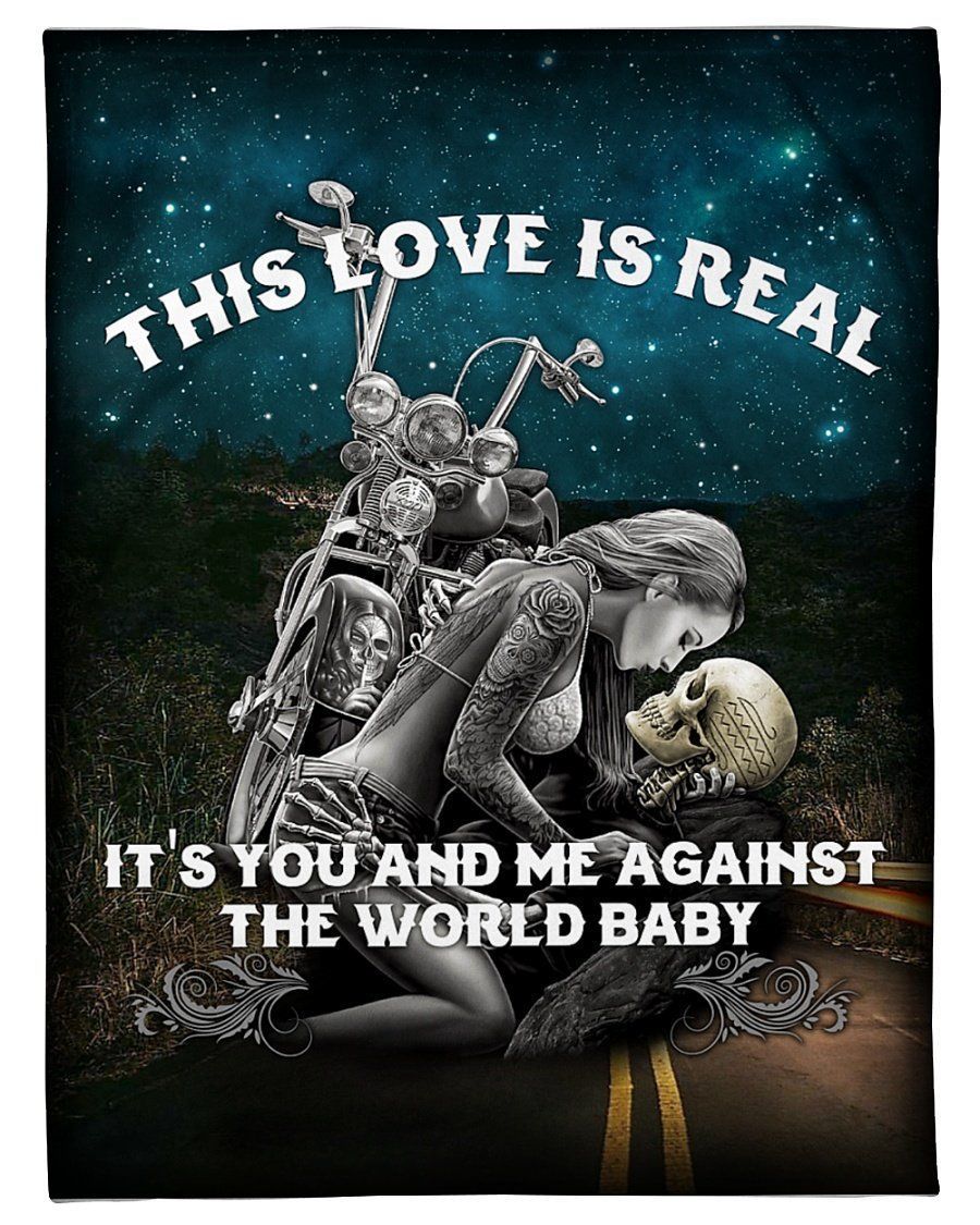 Skull Blanket Love Is Real It’s You And Me Against The World Fleece Blanket