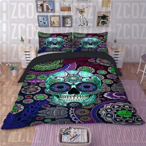 Skull Boho Bedding Set