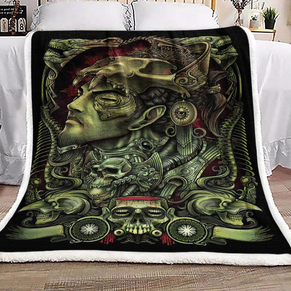 Skull Bone Sherpa Fleece Blanket