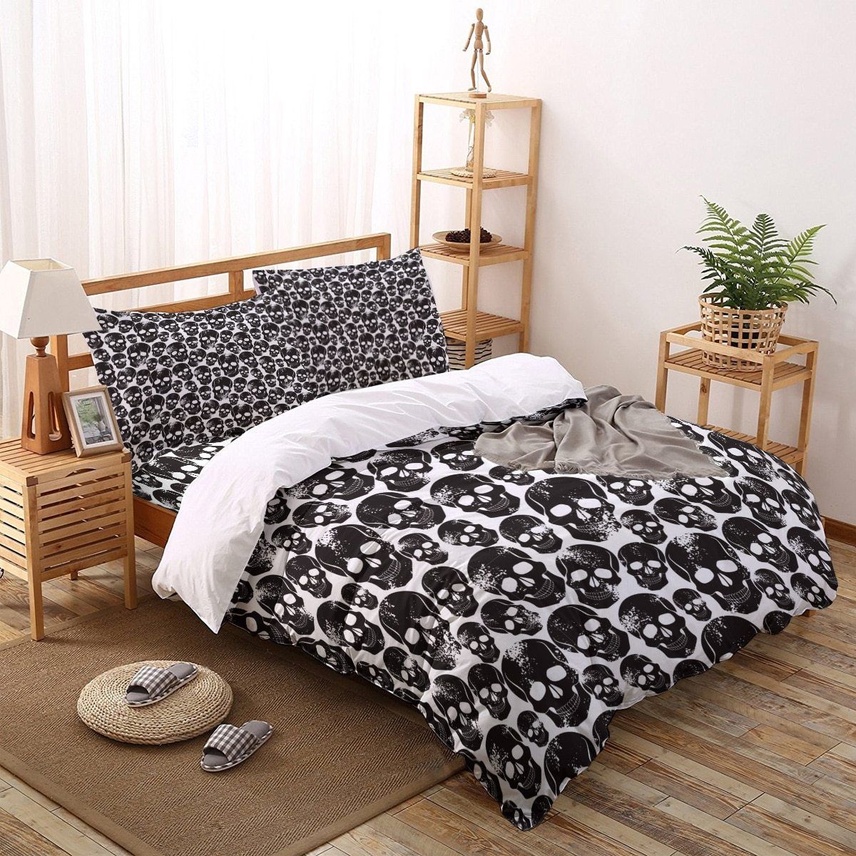 Skull Bone Pattern Bedding Set