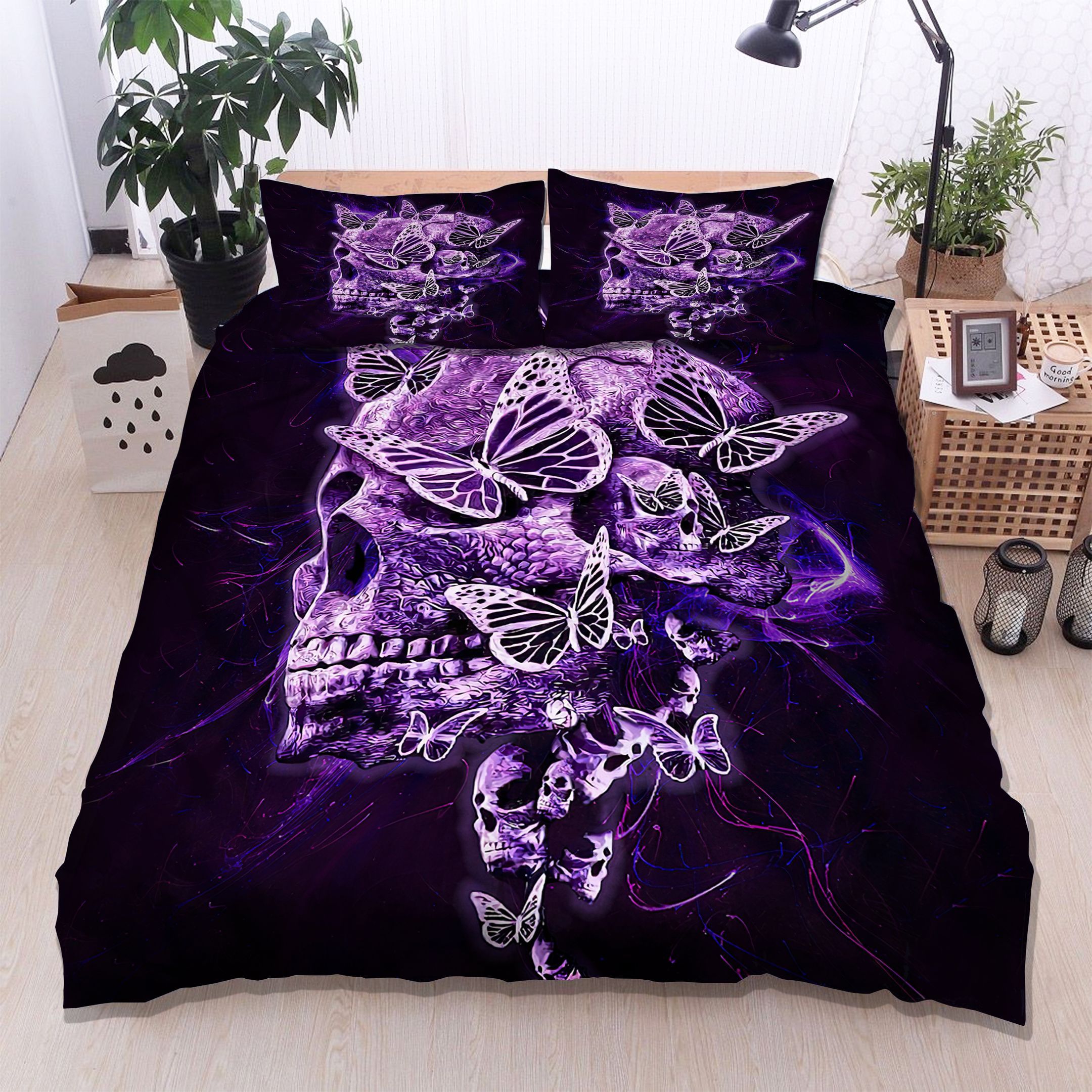Skull Butterfly Bedding Set