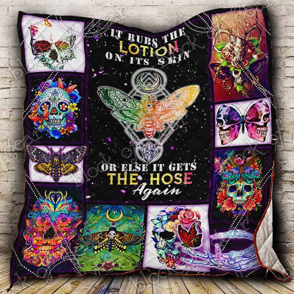 Skull Butterfly CL19100771MDQ Quilt Blanket