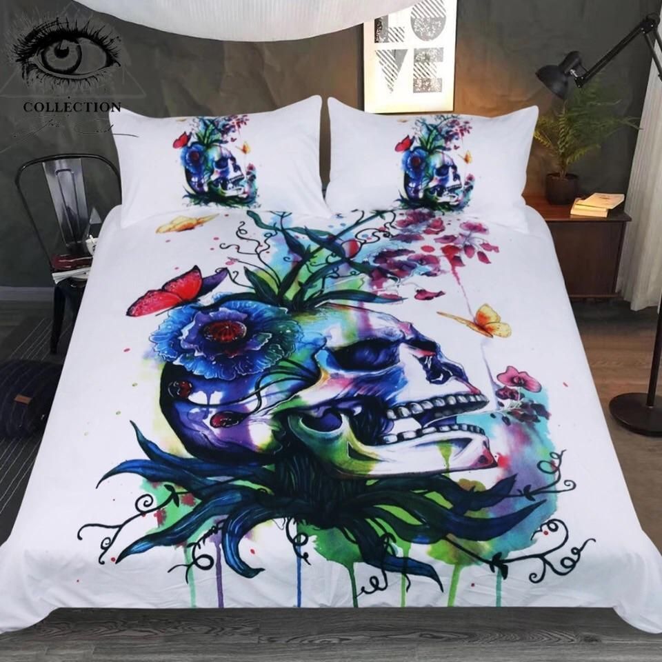 Skull Butterfly Bedding Set