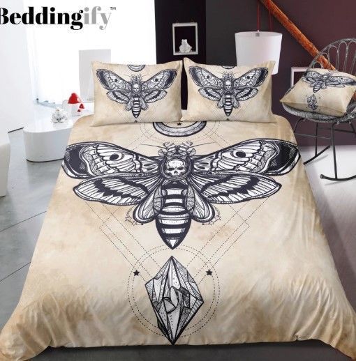 Skull Butterfly Crystal Bedding Set