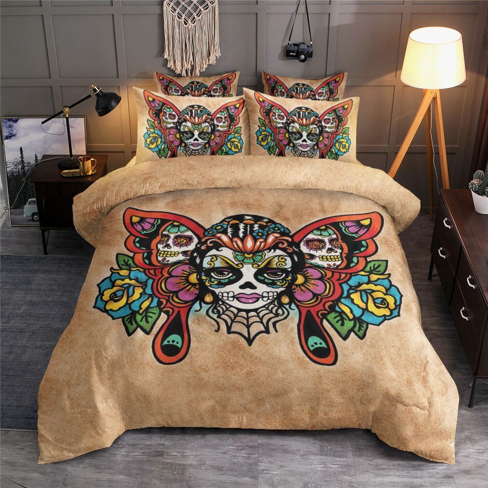 Skull Butterfly Bedding Set