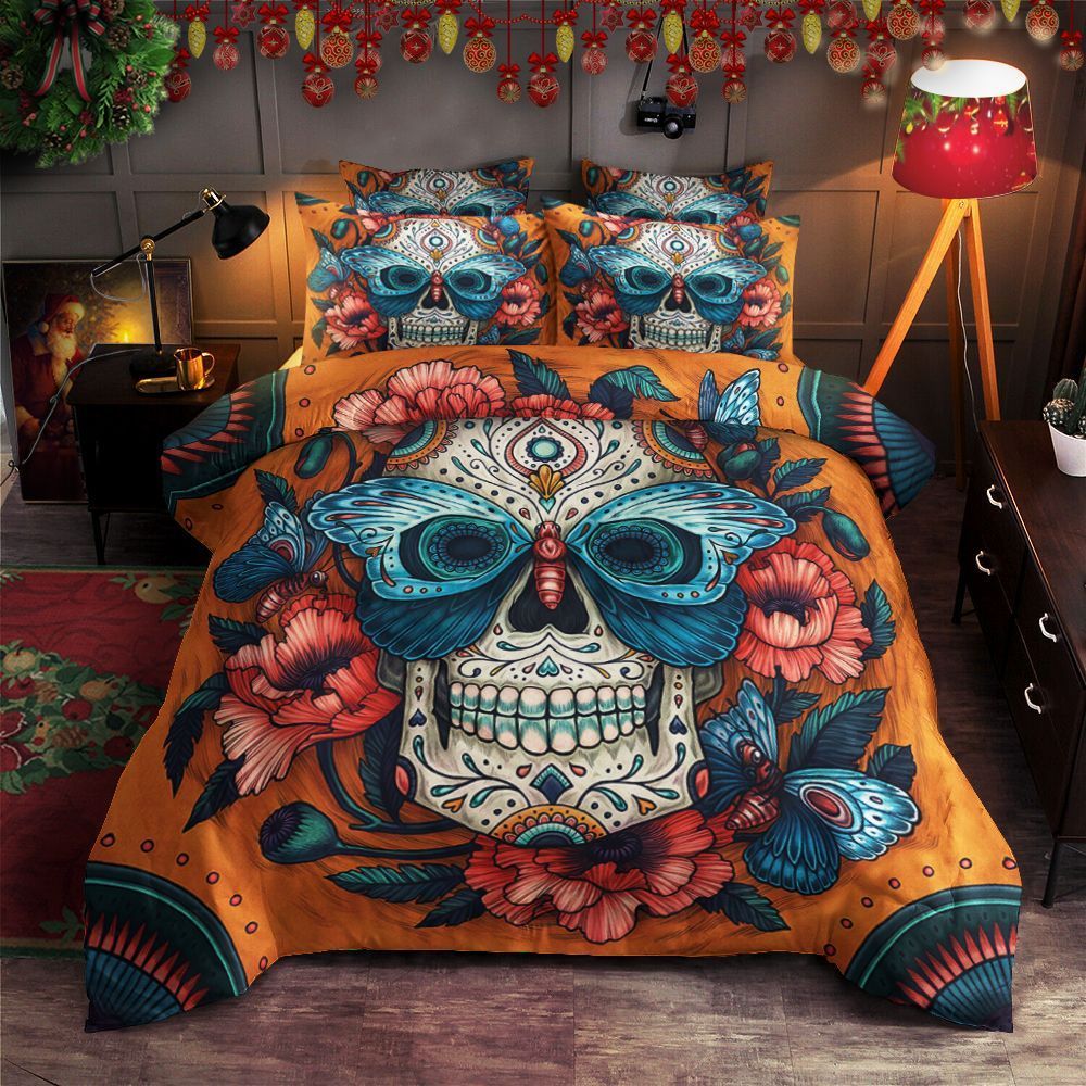Skull Butterfly Bedding Set