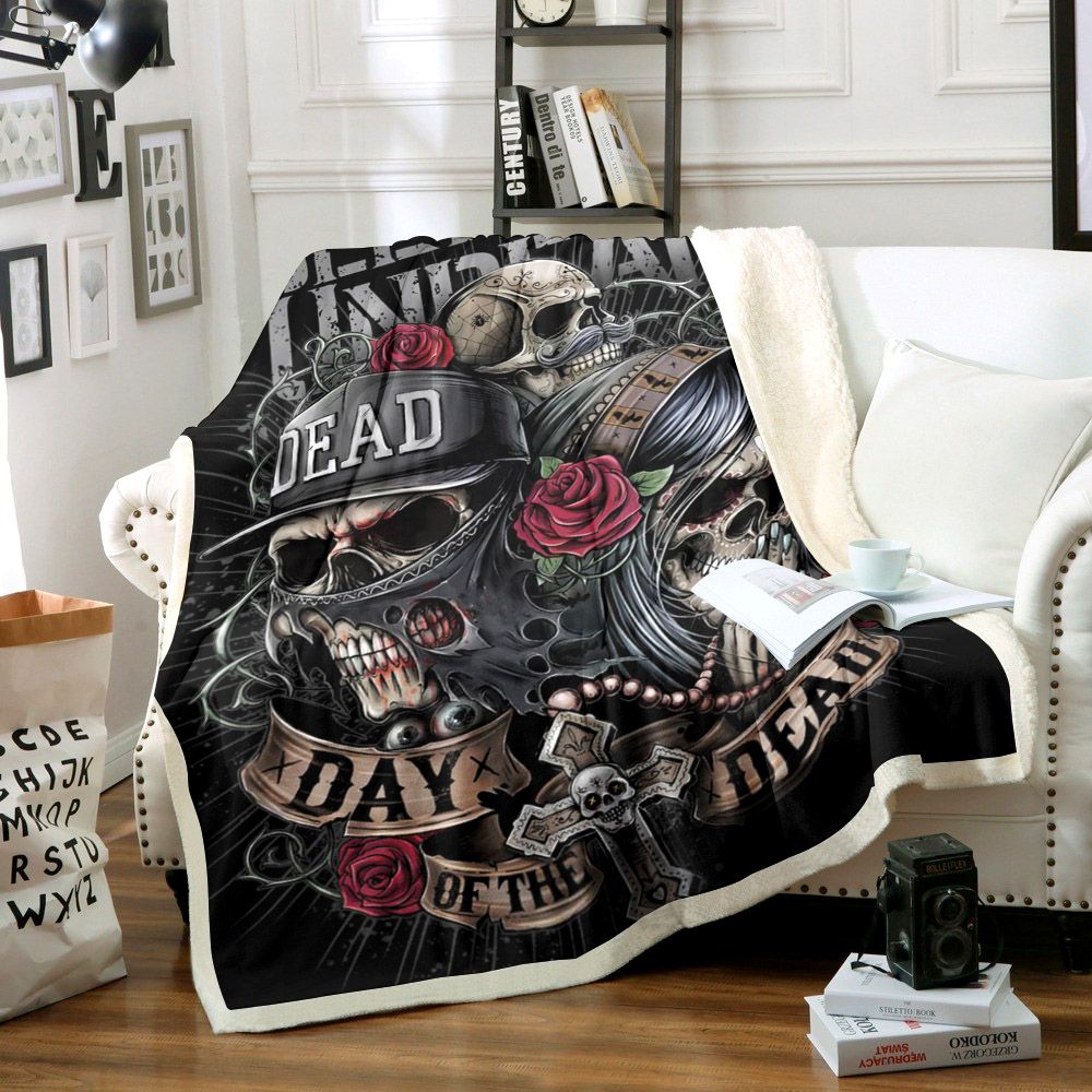 Skull Sherpa Fleece Blanket