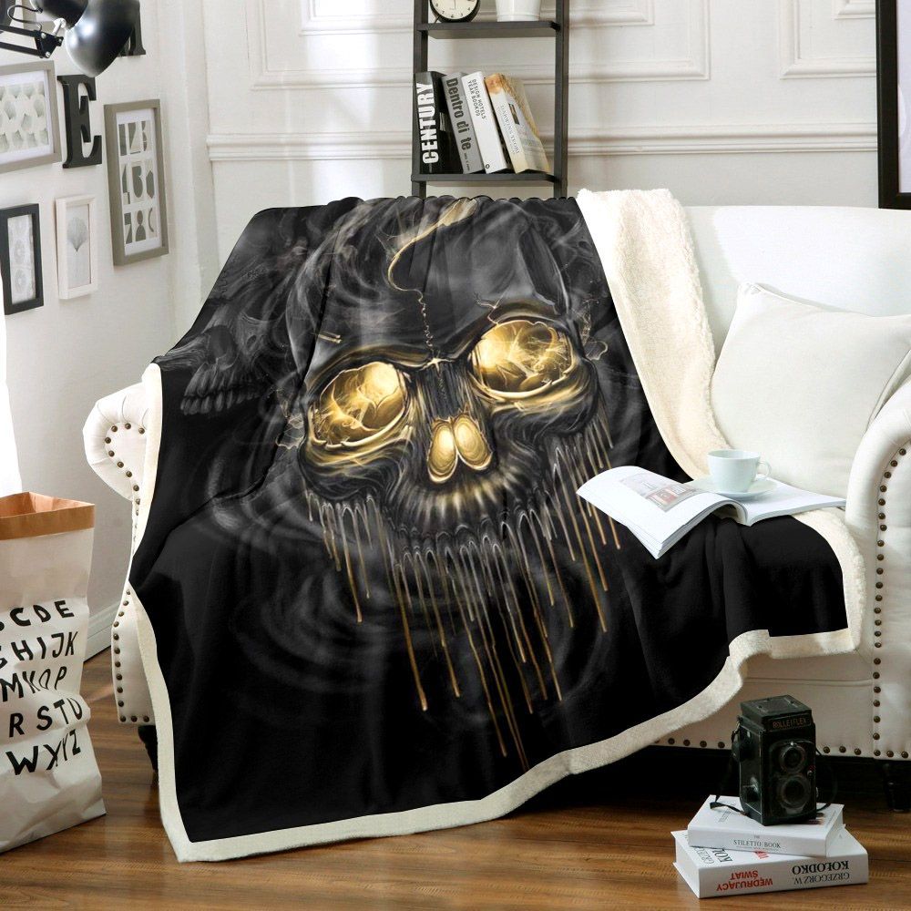 Skull Sherpa Fleece Blanket