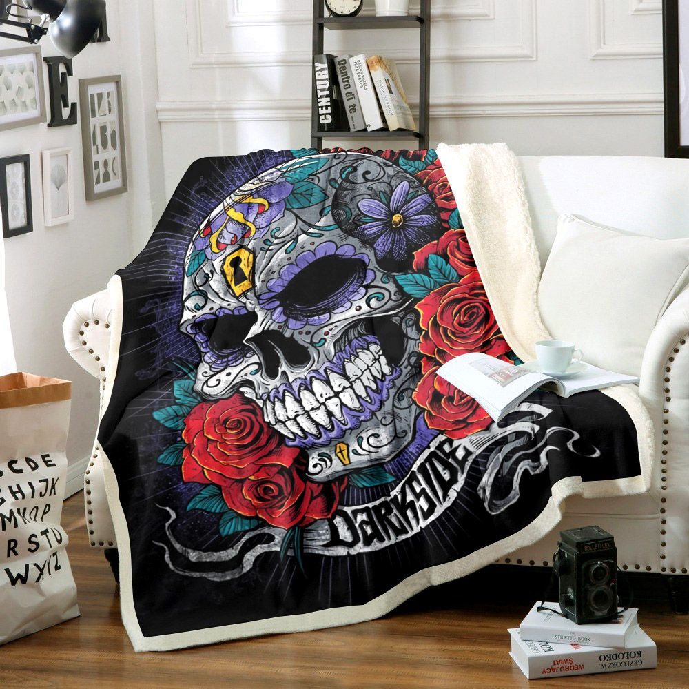Skull Sherpa Fleece Blanket