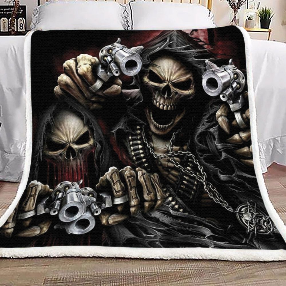 Skull Sherpa Fleece Blanket