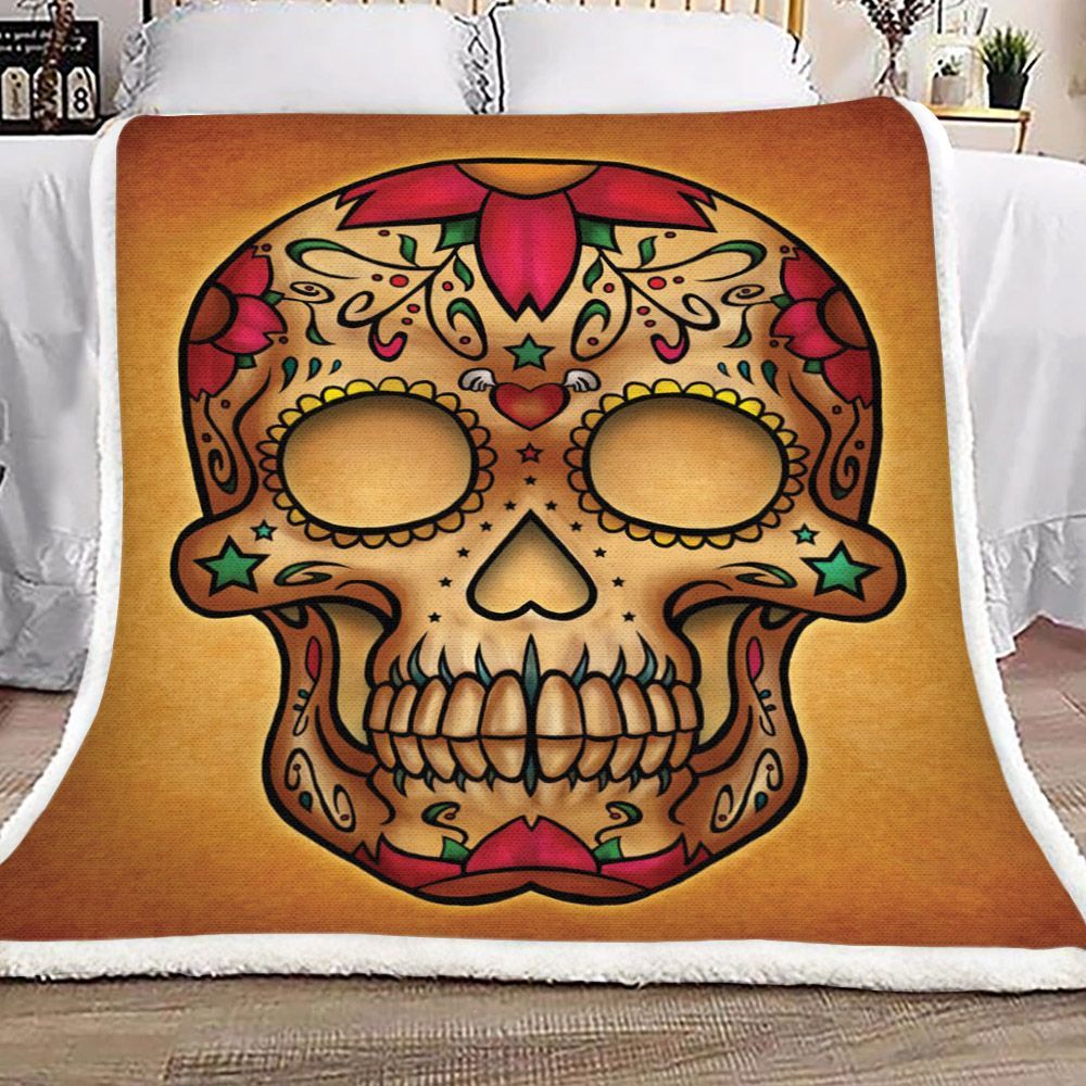 Skull Sherpa Fleece Blanket