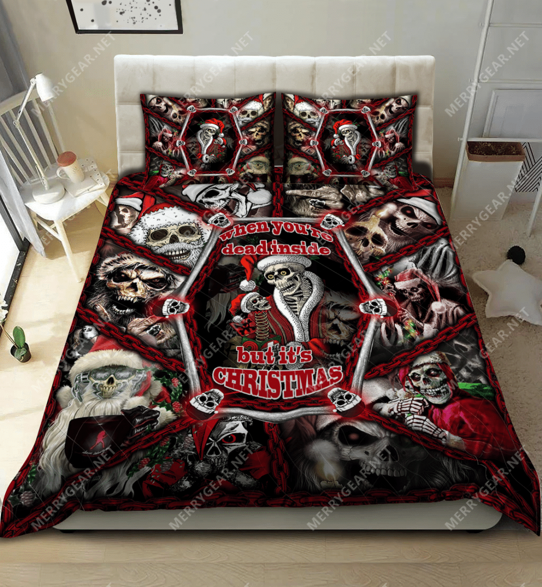 Skull Christmas Bedding Set