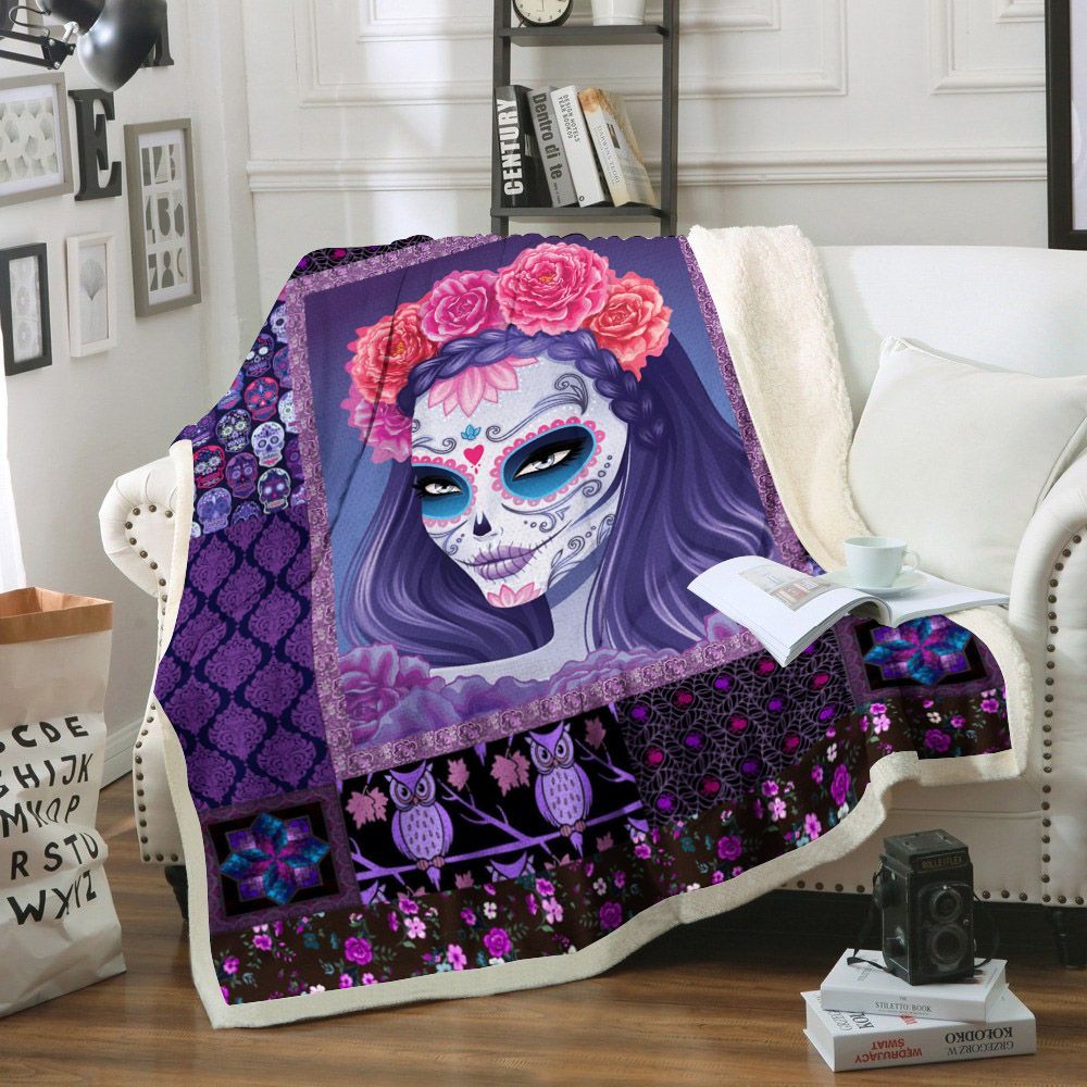 Skull Sherpa Fleece Blanket