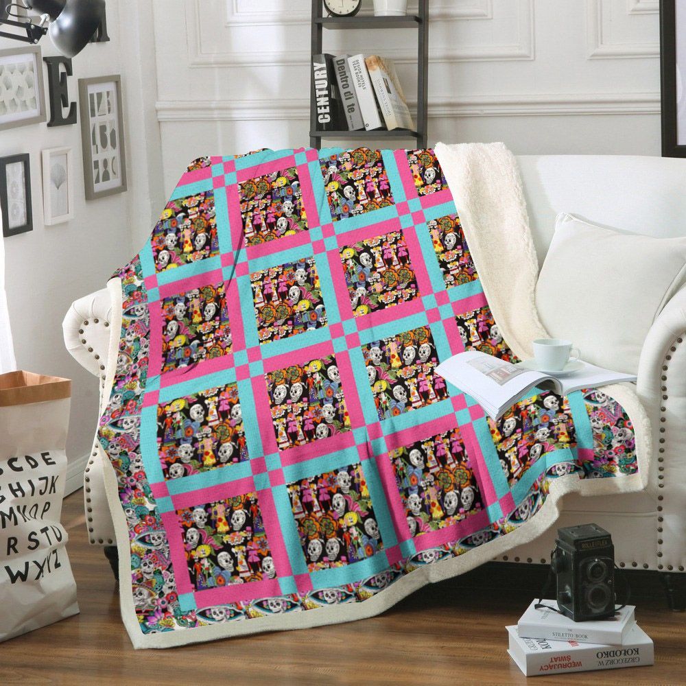 Skull Sherpa Fleece Blanket