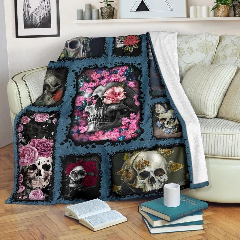 Skull Sherpa Fleece Blanket