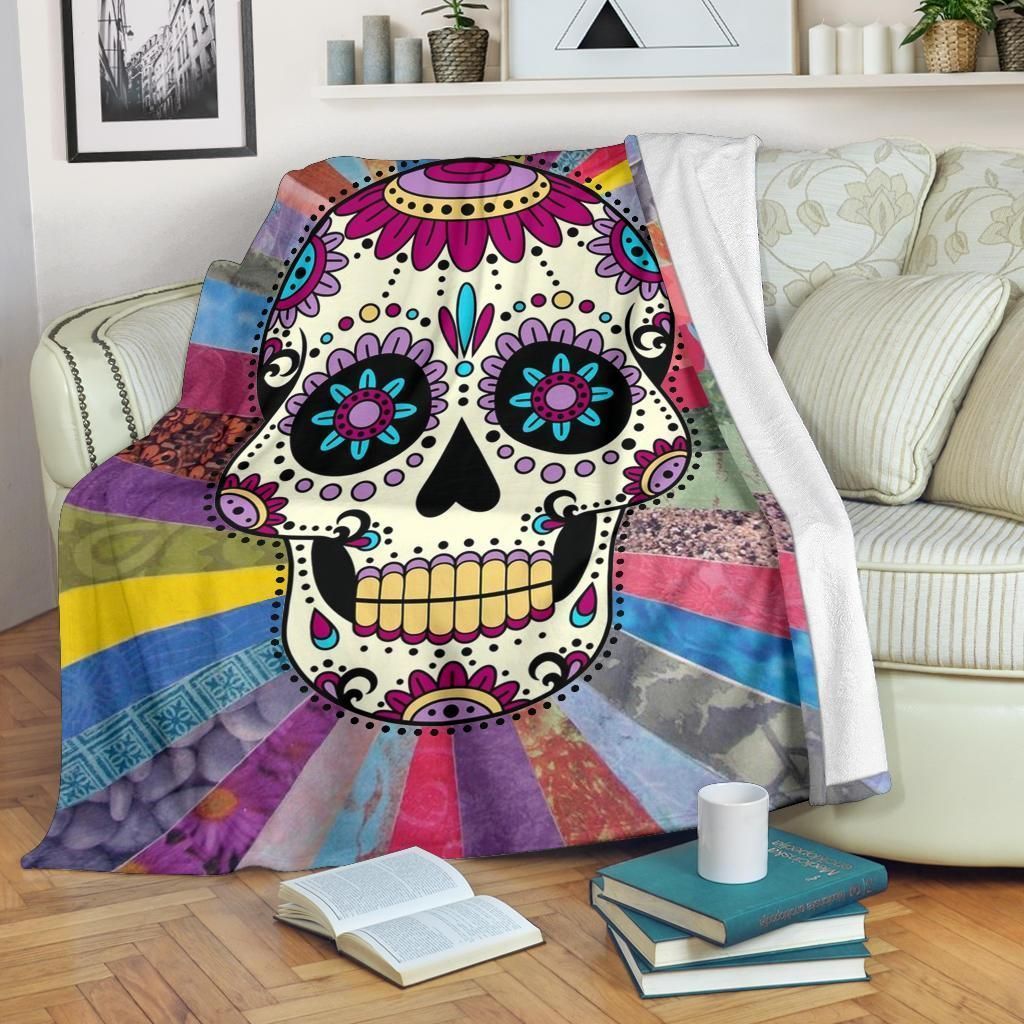 Skull Sherpa Fleece Blanket
