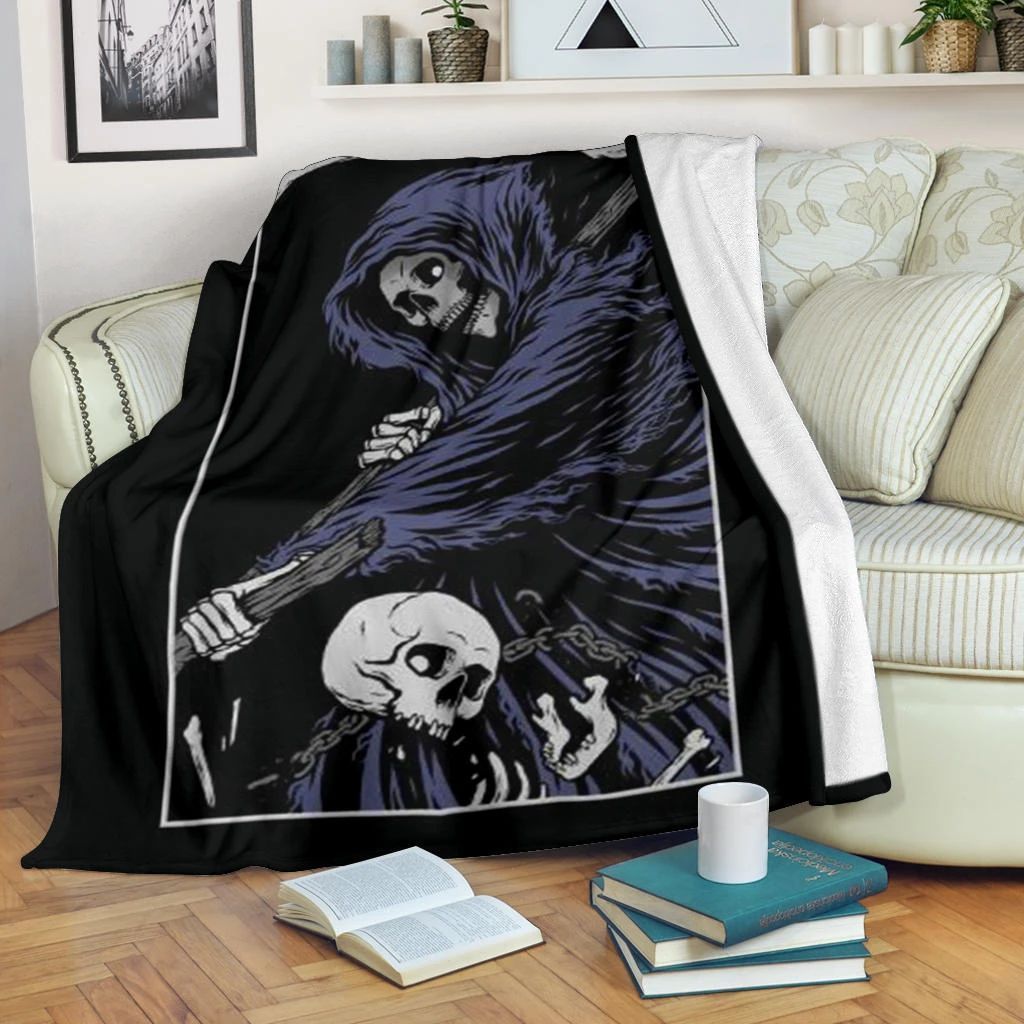 Skull Sherpa Fleece Blanket