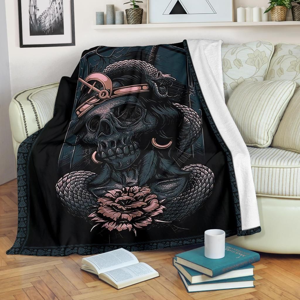 Skull Sherpa Fleece Blanket