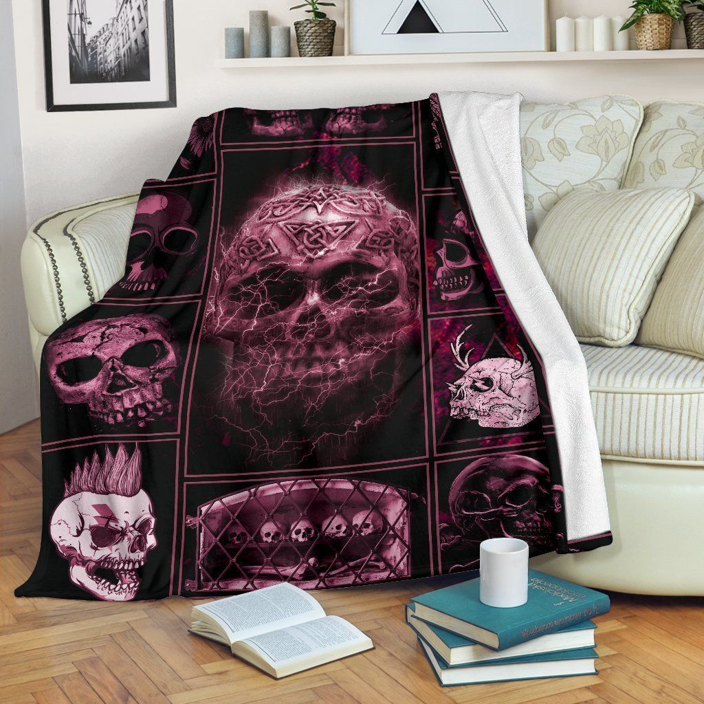 Skull Sherpa Fleece Blanket