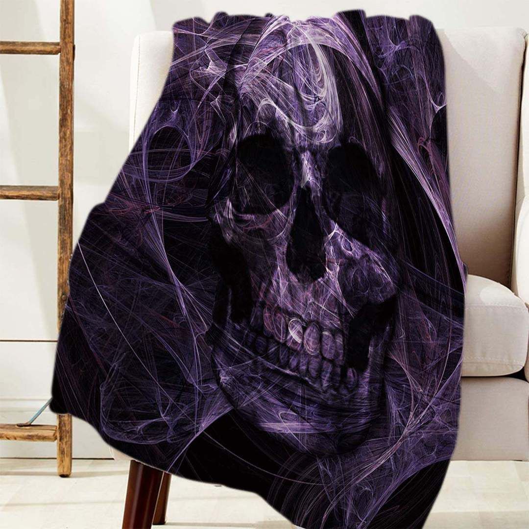 Skull Sherpa Fleece Blanket