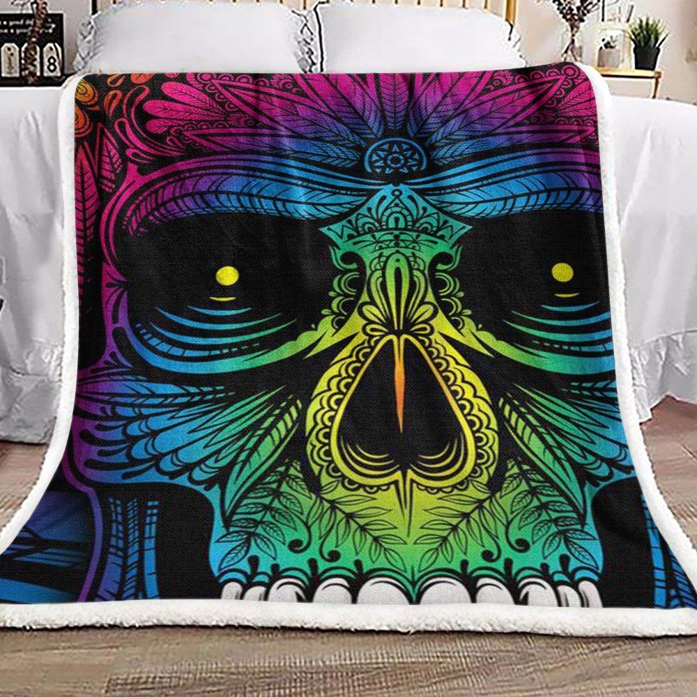 Skull Sherpa Fleece Blanket