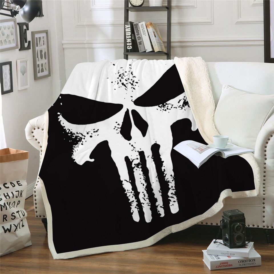 Skull Sherpa Fleece Blanket