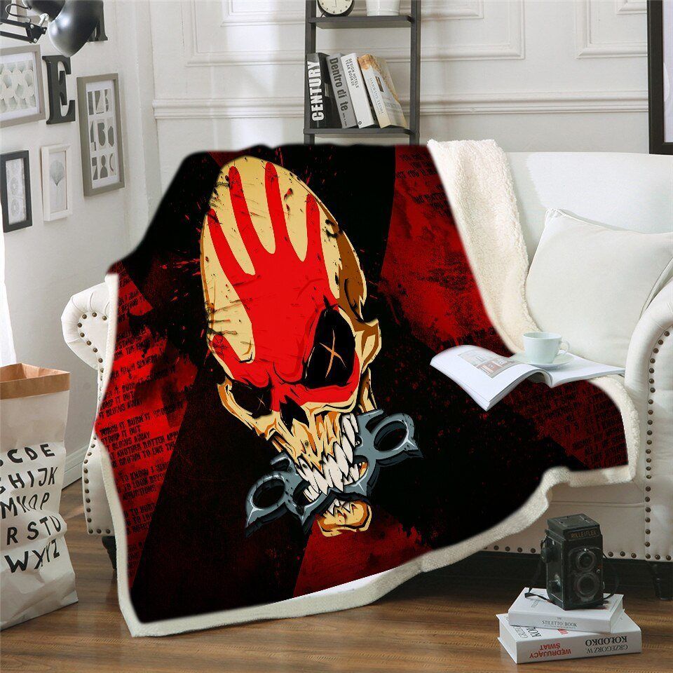 Skull Sherpa Fleece Blanket