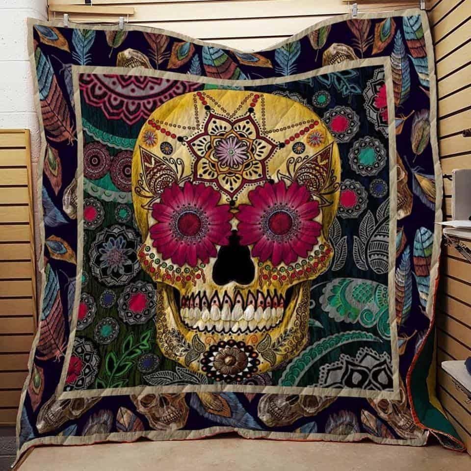 Skull CLA0810429Q Quilt Blanket