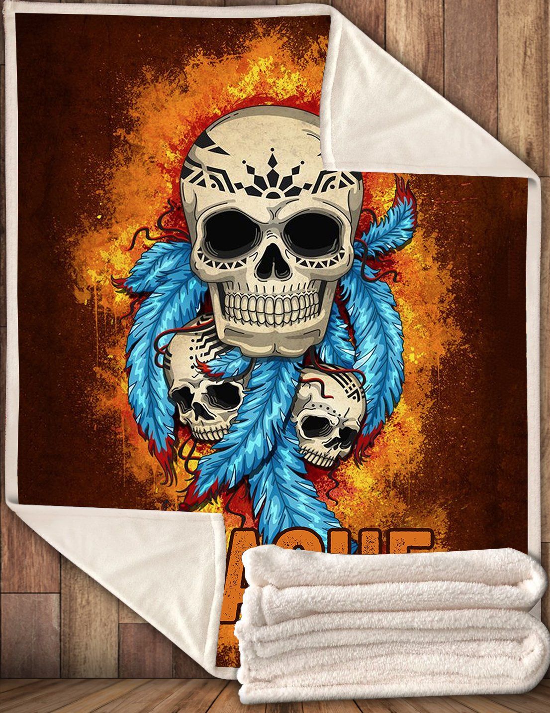 Skull Sherpa Fleece Blanket