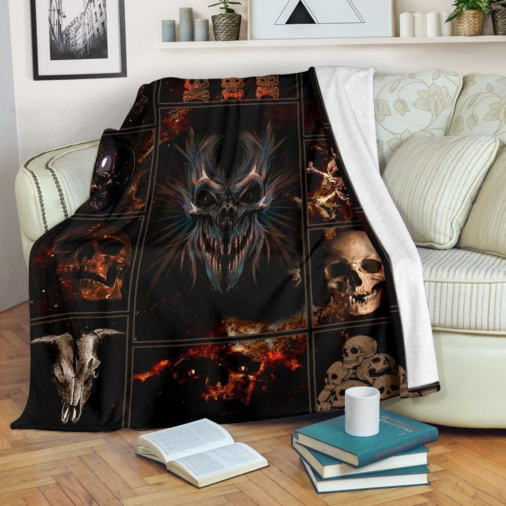 Skull Sherpa Fleece Blanket