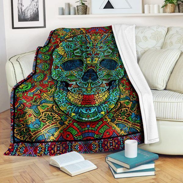 Skull Sherpa Fleece Blanket