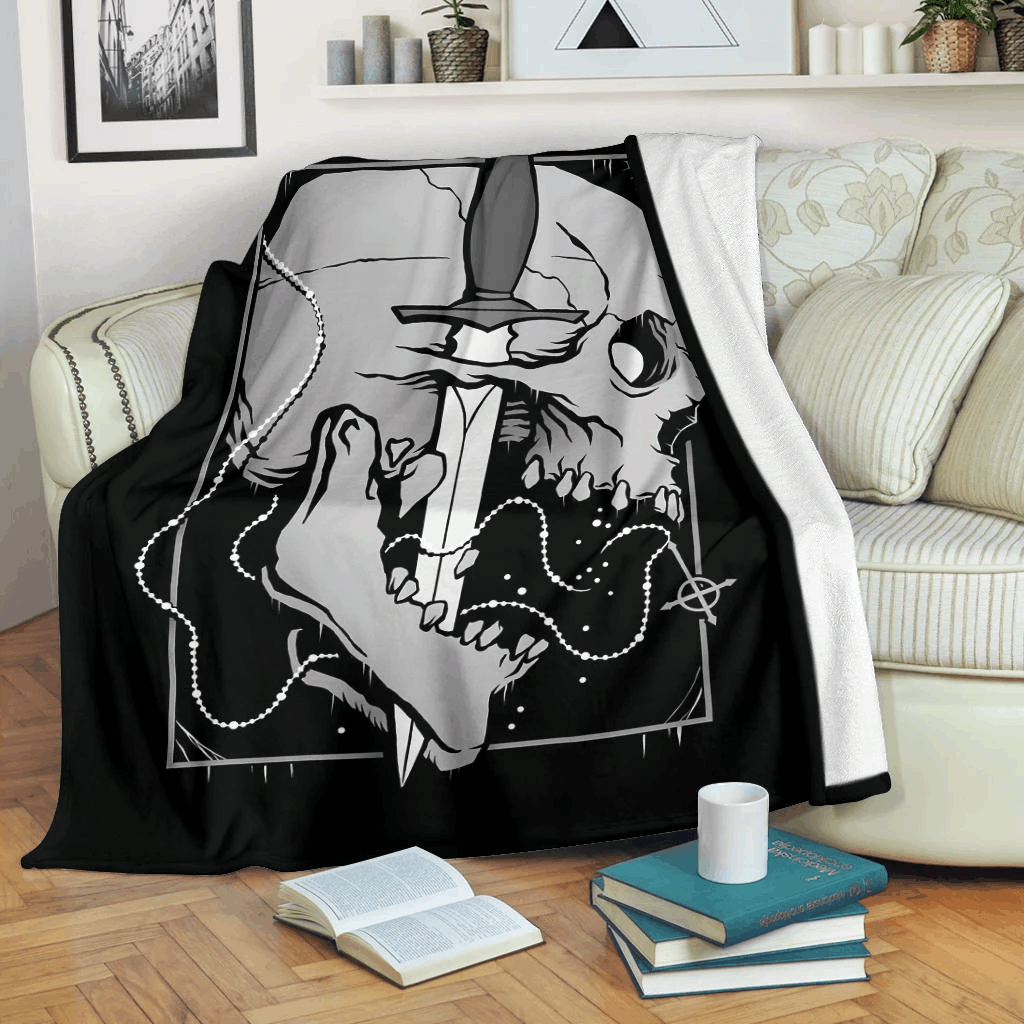 Skull Sherpa Fleece Blanket