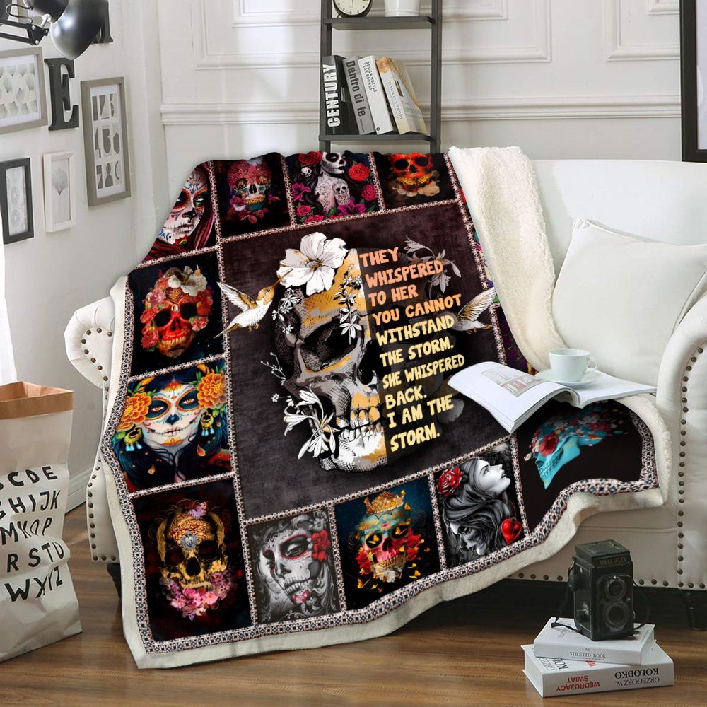 Skull Sherpa Fleece Blanket