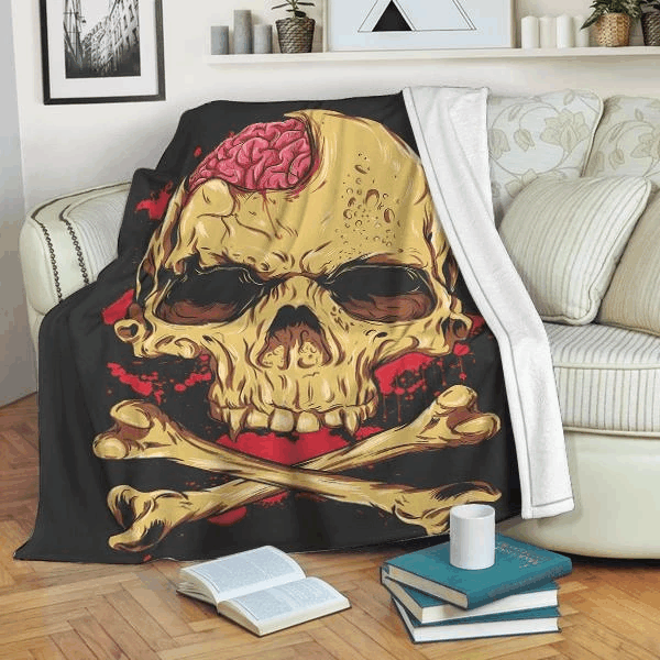 Skull Sherpa Fleece Blanket