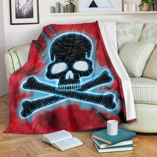 Skull Sherpa Fleece Blanket