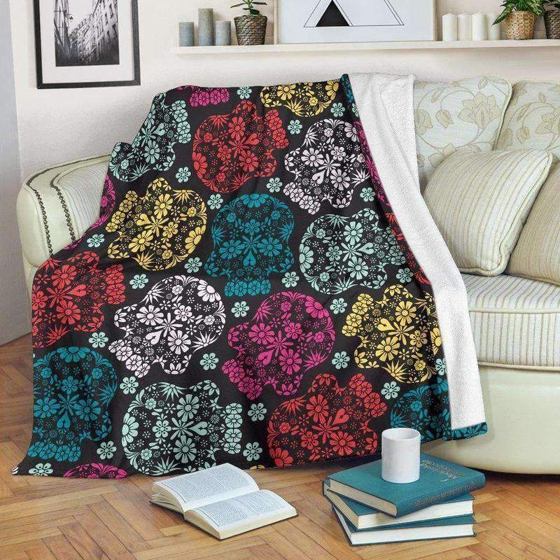 Skull Sherpa Fleece Blanket