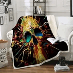 Skull Sherpa Fleece Blanket