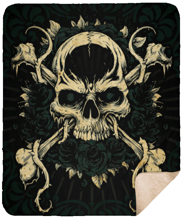 Skull Sherpa Fleece Blanket
