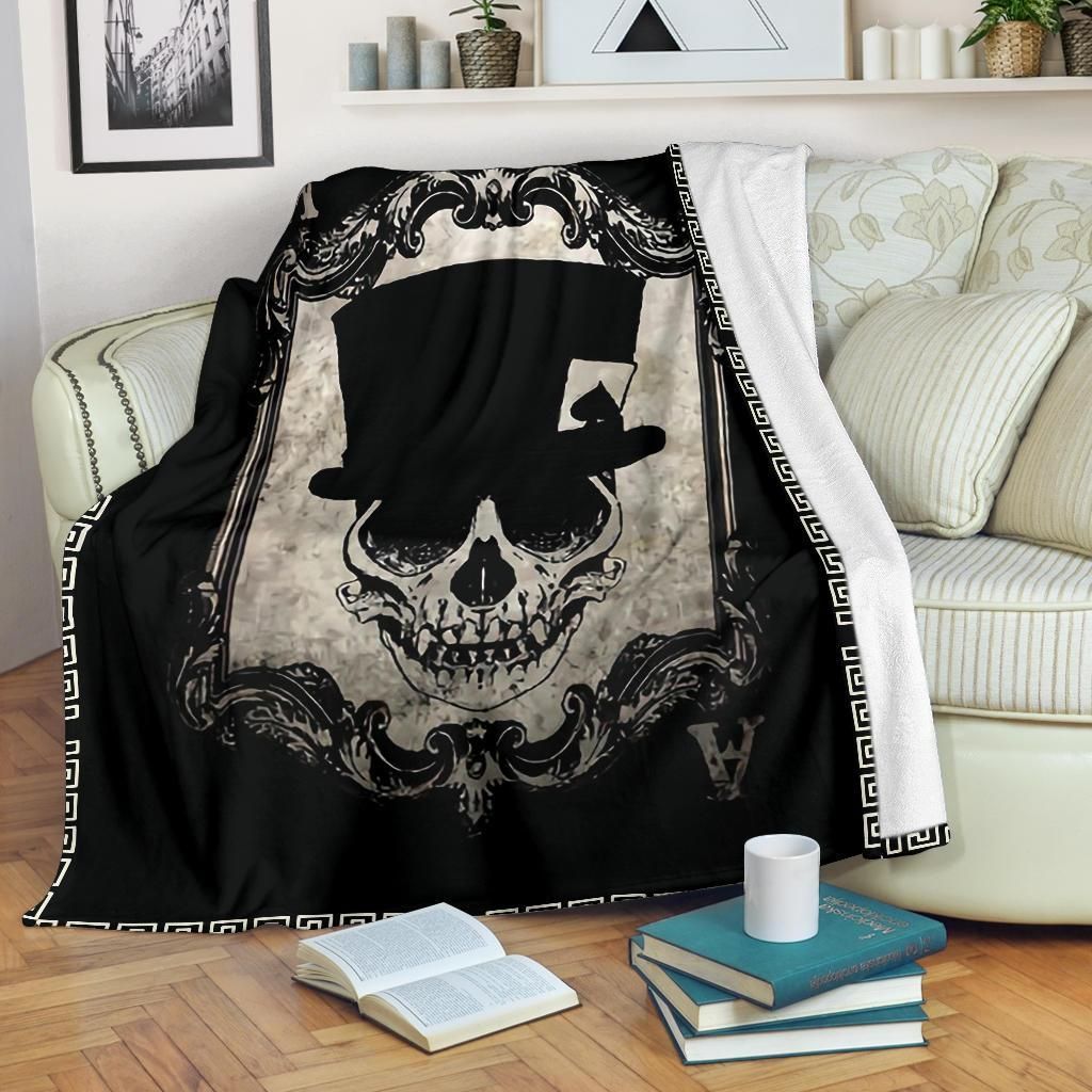 Skull Sherpa Fleece Blanket