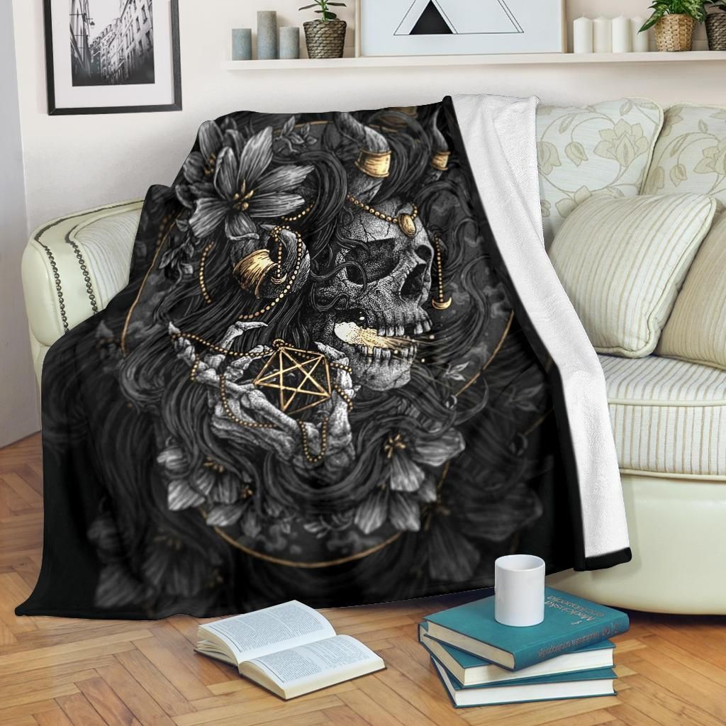 Skull Sherpa Fleece Blanket
