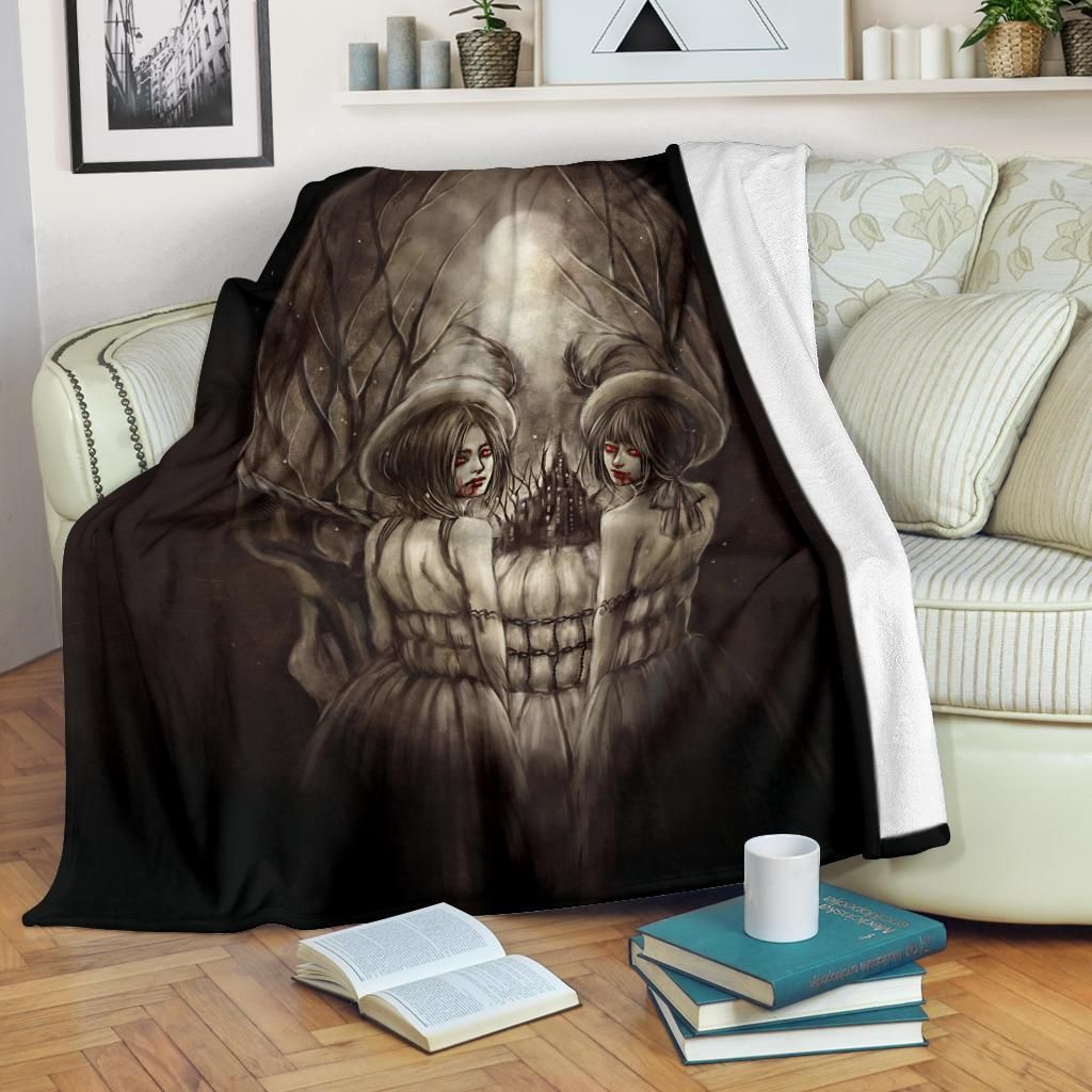 Skull Sherpa Fleece Blanket