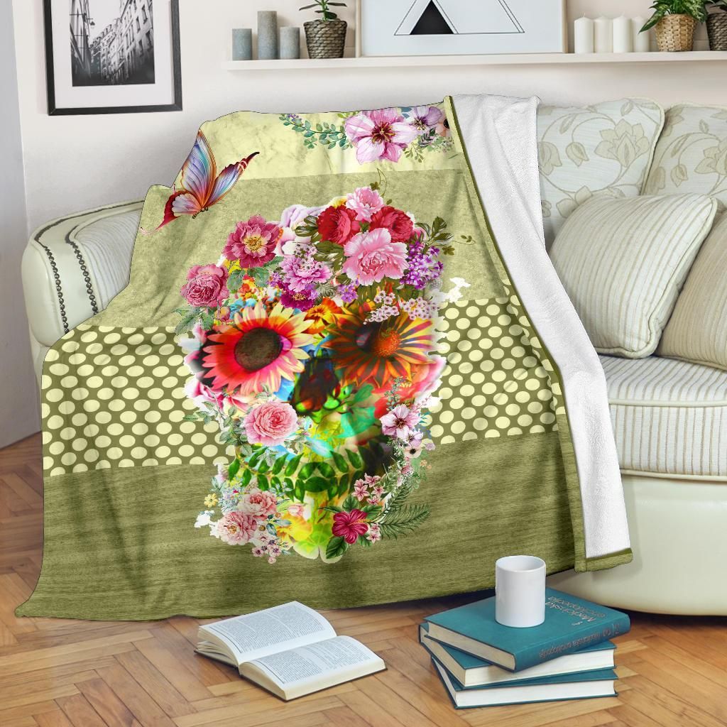 Skull Sherpa Fleece Blanket