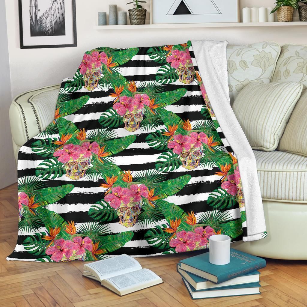 Skull Sherpa Fleece Blanket