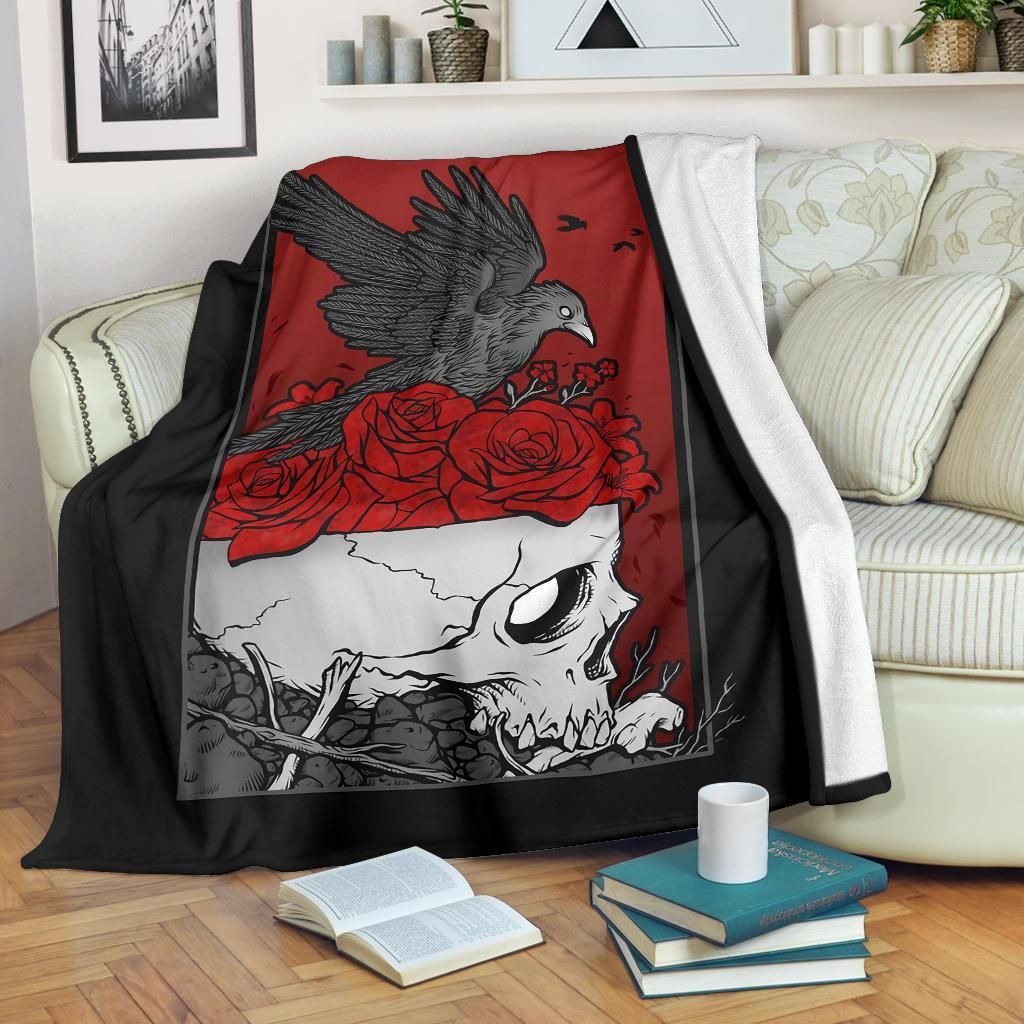 Skull Sherpa Fleece Blanket