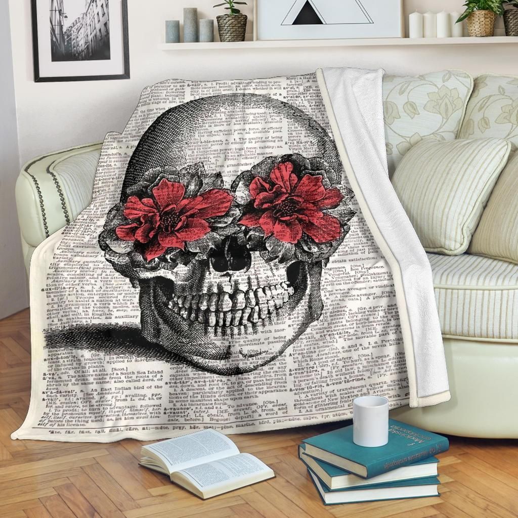 Skull Sherpa Fleece Blanket