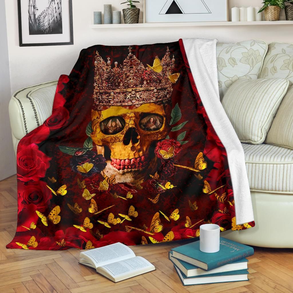 Skull Sherpa Fleece Blanket
