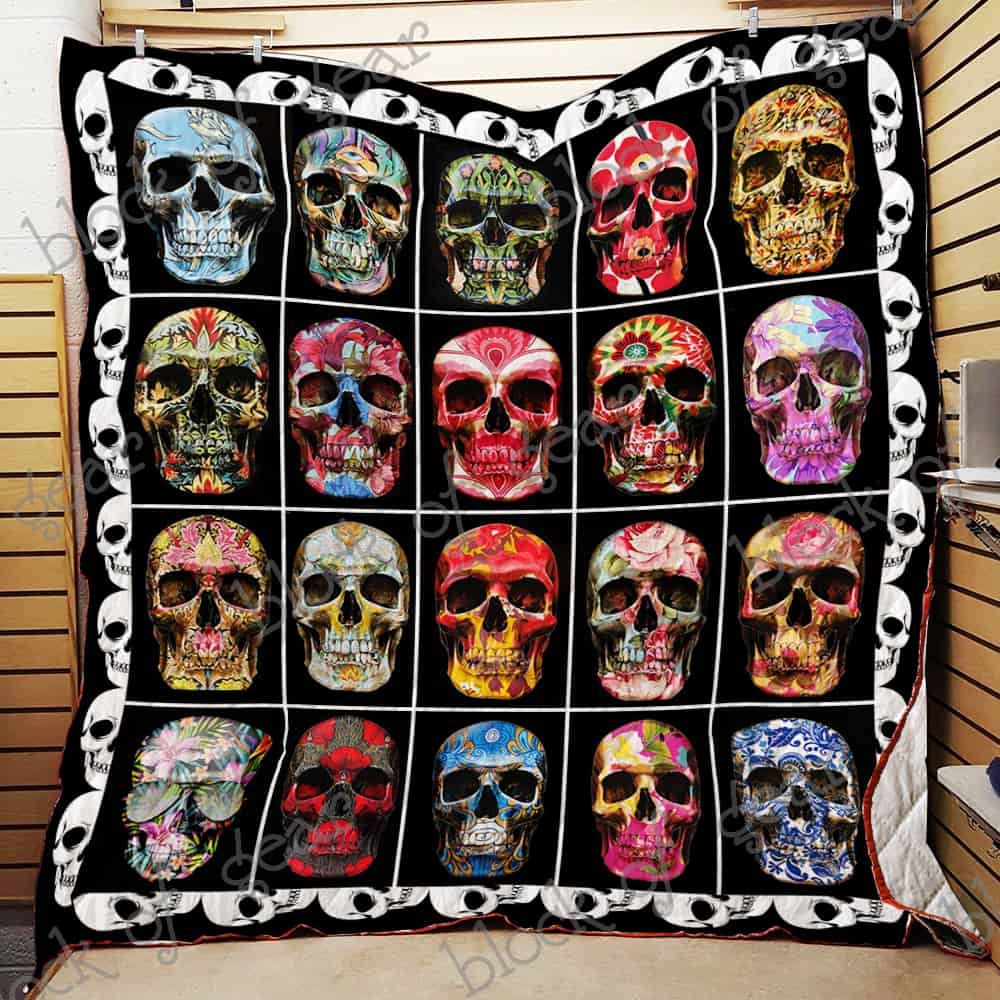 Skull Collection CL19100772MDQ Quilt Blanket