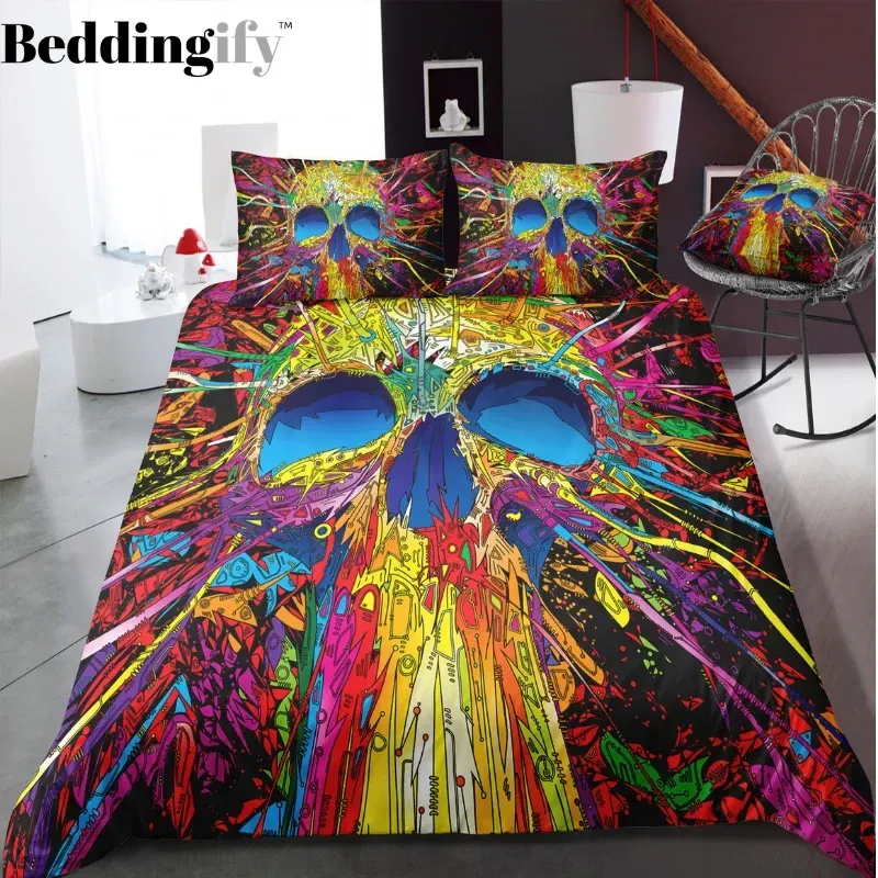 Skull Colorful Gs Cl Bedding Set