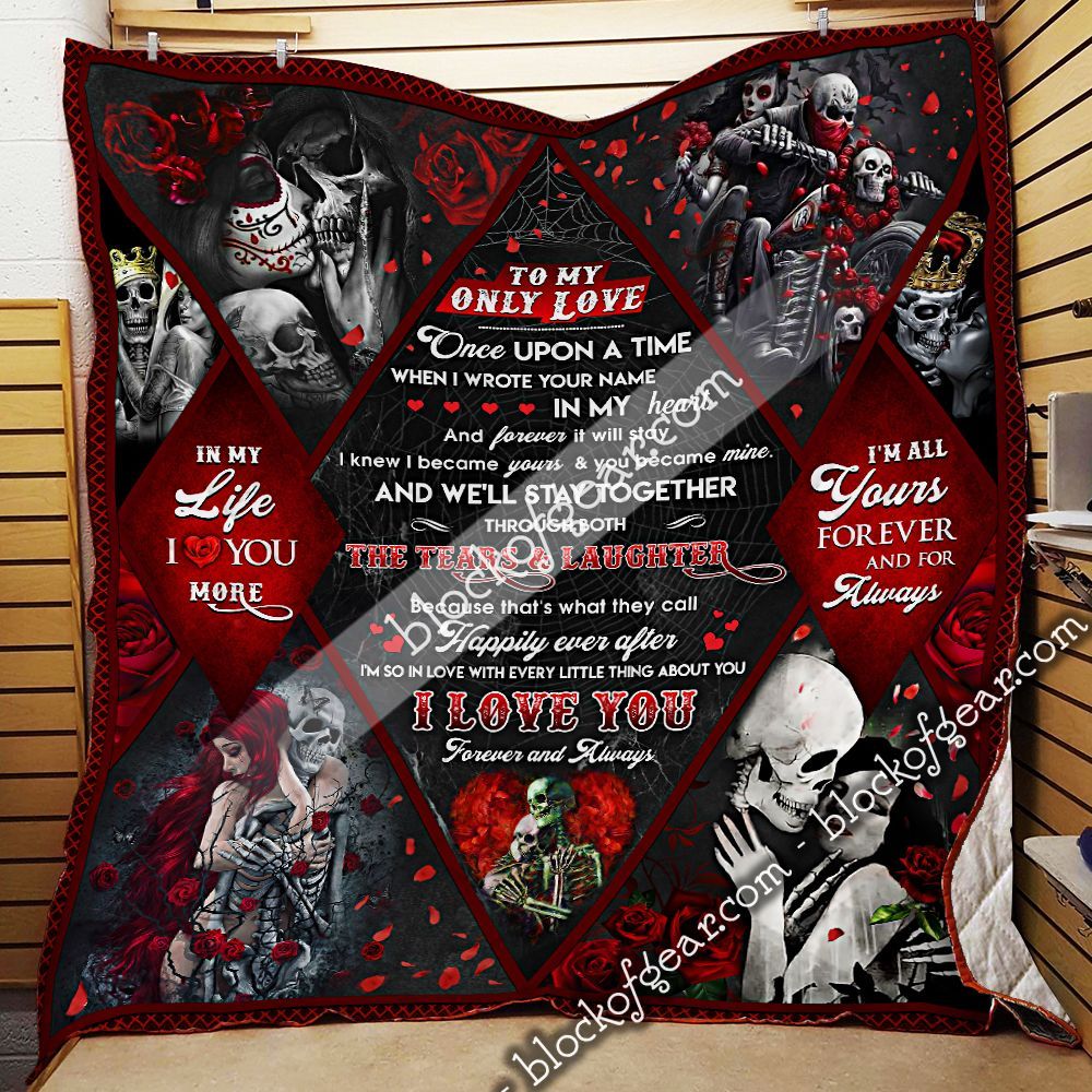 Skull Couple To My Only Love Skull GS-CL-LD3012 Quilt Blanket