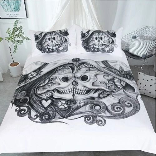 Skull Couples Bedding Set